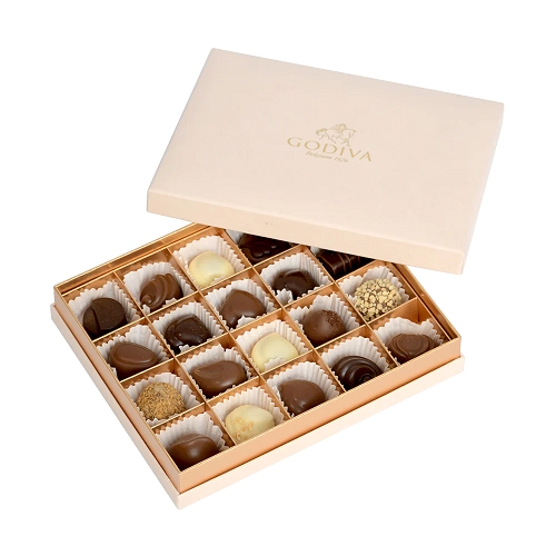 20 PCS BEIGE VELVET CHOCOLATE BOX